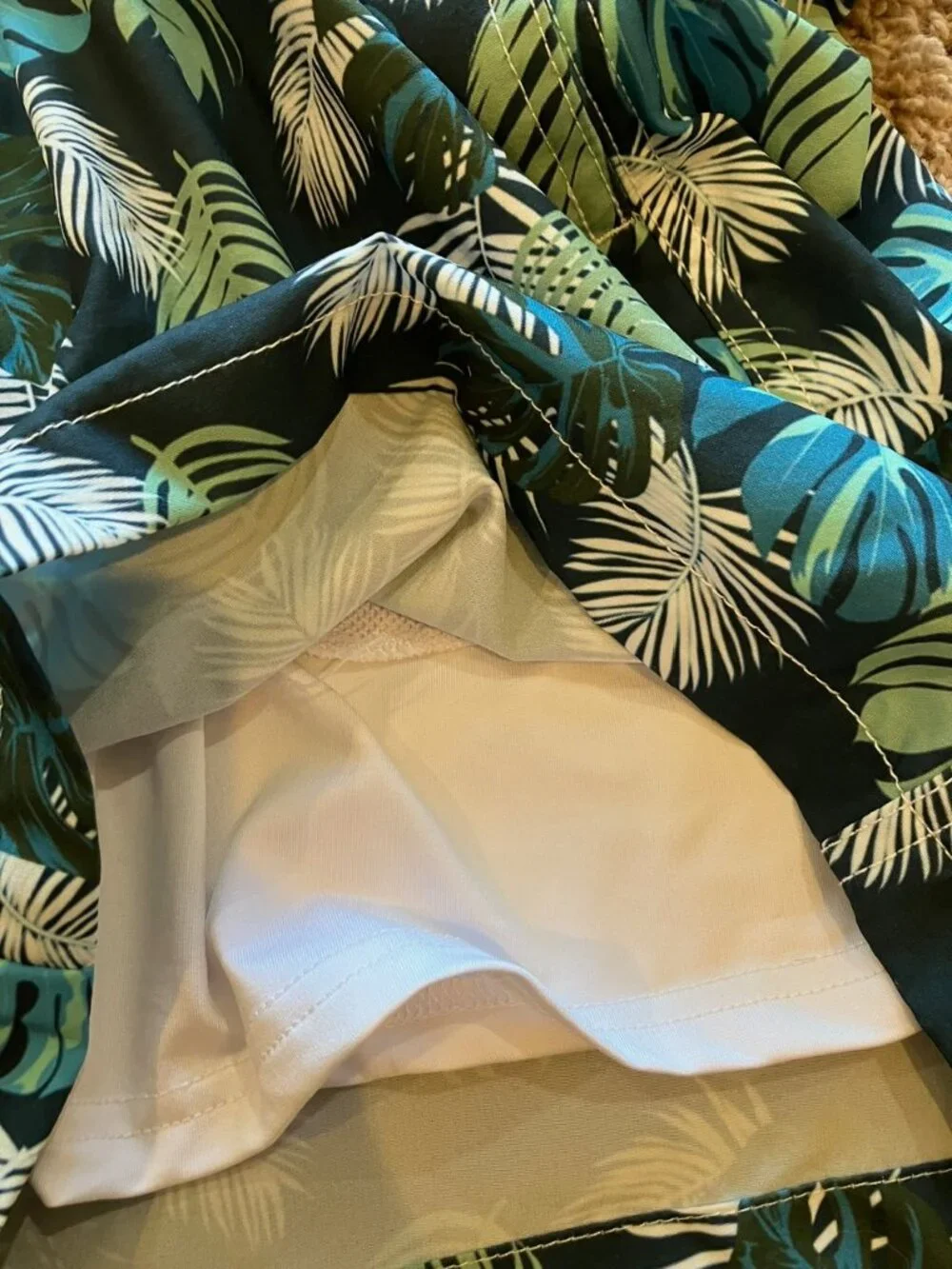 Mens 2XL Swim Trunks Bundle Tropical Palm Ombre Blue Pink Tie Waist Board Shorts